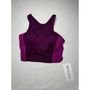 NWT Athleta Women's A-C Colorblock‎ Crop Bikini Top Size Medium Built In Bra